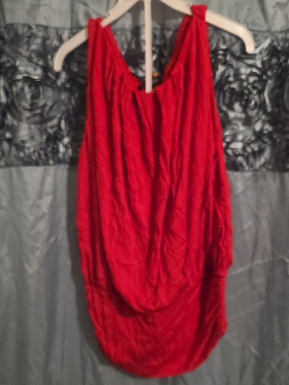 Max Edition Red Draped Tank Top